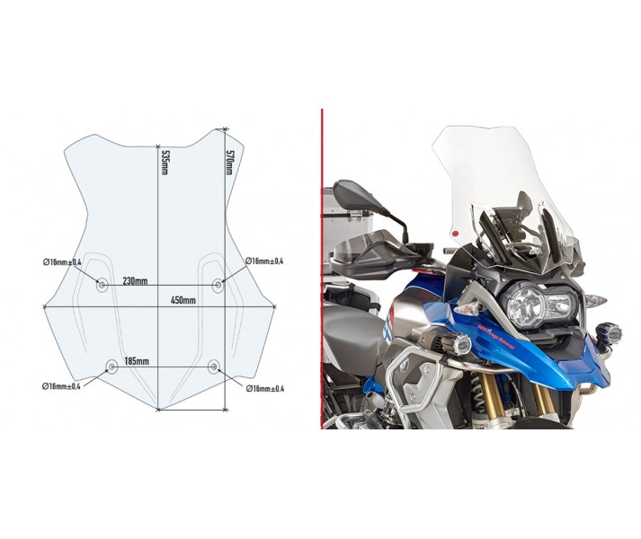 Cúpula Givi Completa Para Bmw Rgs 1200 16a17