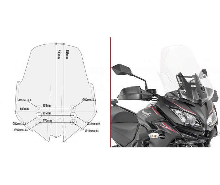 Cúpula Givi Completa Para Kawasaki Versys 1000 17