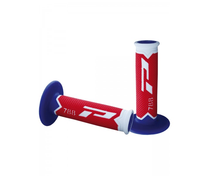 Par Puños Pro-Grip Cross Tricolor Blanco/ Rojo/Azul 2016