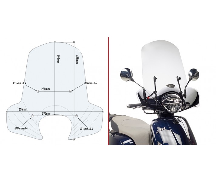 Parabrisas Givi Completo Para Kymco Like 125 17