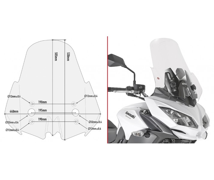 Cúpula Givi Completa Para Kawasaki Versys 650 17