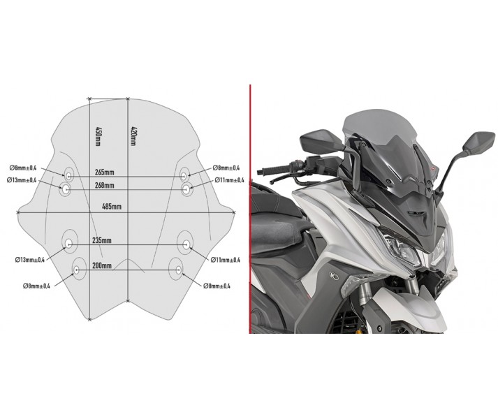 Parabrisas Givi Completo Para Kymco Ak Fabregues Motos