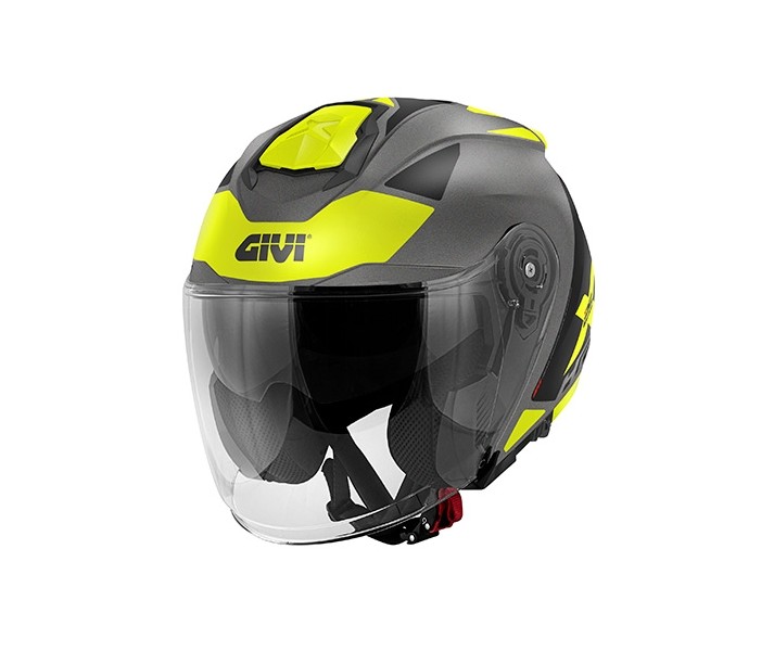 Casco Givi Jet X25 Target Titanio Negro Amarillo |HX25FTGTB54|