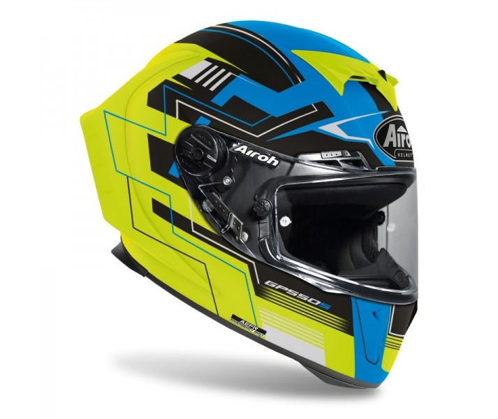 Casco Airoh Gp550 Challenge Azul Amarillo Mate |GP55CHA18| - Fabregues Motos
