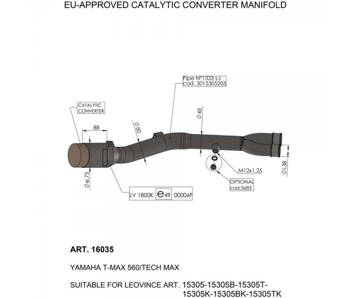 Catalytic Converter LEO VINCE /18120498/