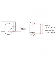 Kit Alzas Manillar Zeta H:19mm manillar 22mm|ZE53-0119|