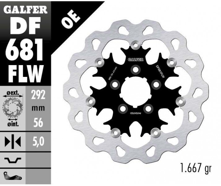 Brake Rotor Floating Flame GALFER SYSTEMS /17104217/