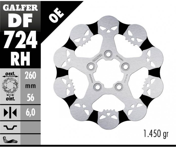 Skull Brake Rotor GALFER SYSTEMS /17104222/