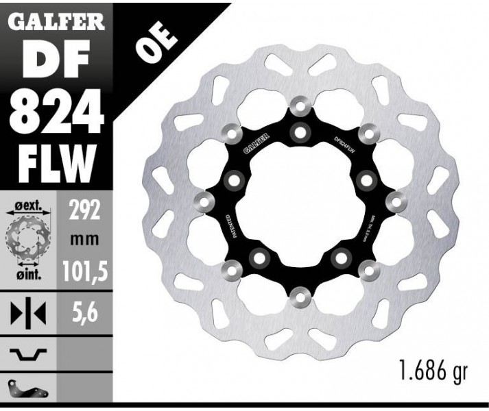 Brake Rotor Floating Flame GALFER SYSTEMS /17104227/