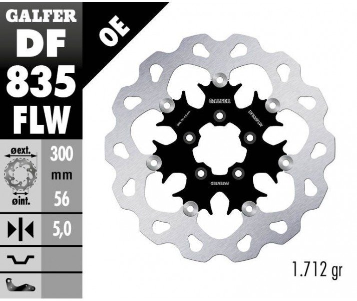 Brake Rotor Floating Flame GALFER SYSTEMS /17104231/