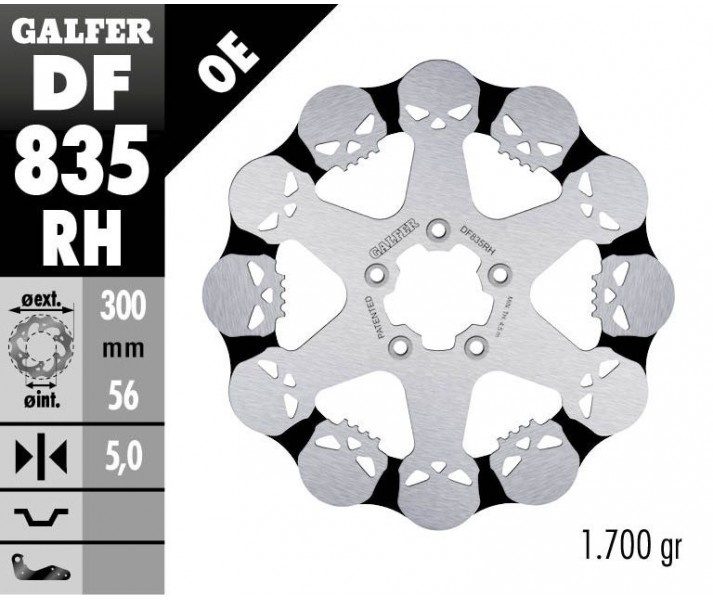 Skull Brake Rotor GALFER SYSTEMS /17104232/