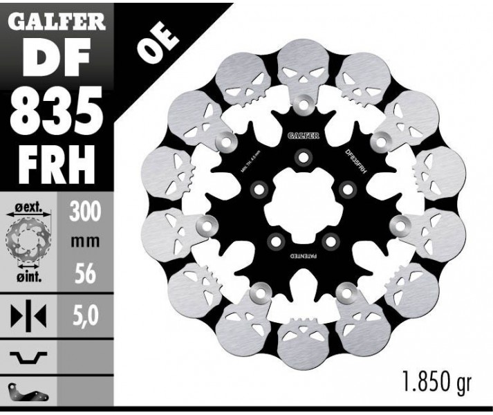 Skull Brake Rotor GALFER SYSTEMS /17104233/