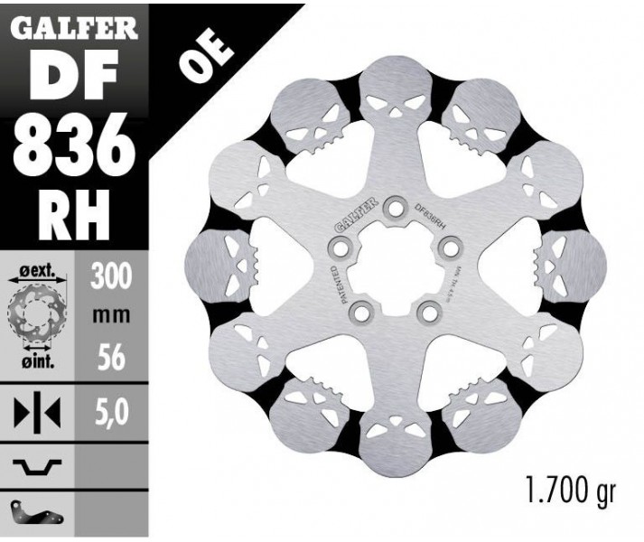 Skull Brake Rotor GALFER SYSTEMS /17104236/