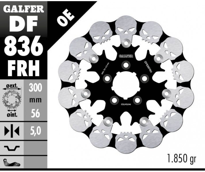 Skull Brake Rotor GALFER SYSTEMS /17104237/