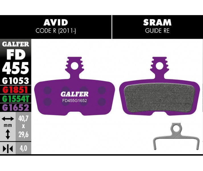 G1652 E-Bike Brake Pads GALFER SYSTEMS /17200764/