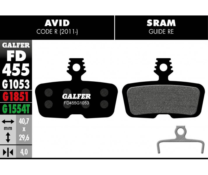 G1053 Standard Brake Pads GALFER SYSTEMS /17200767/