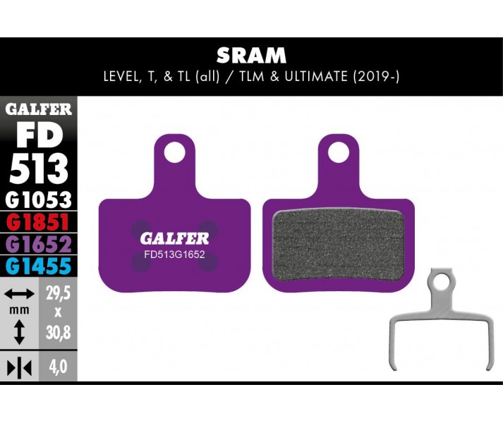 G1652 E-Bike Brake Pads GALFER SYSTEMS /17200772/