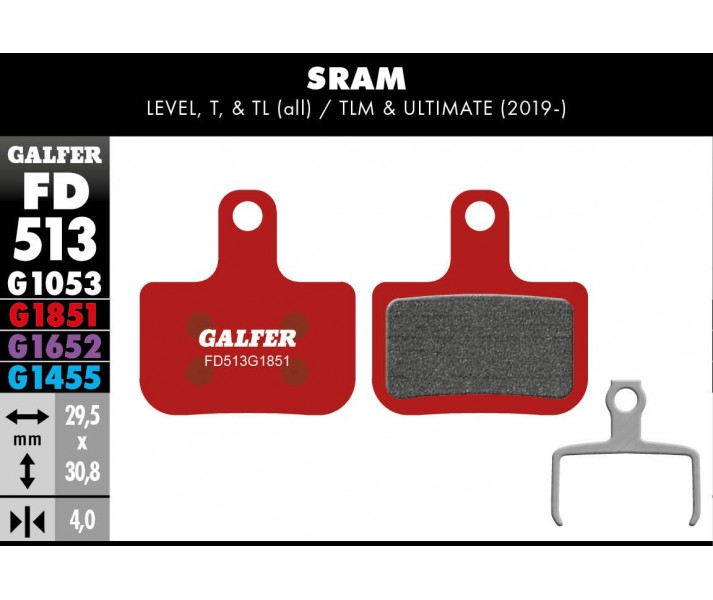 G1851 Advanced Brake Pads GALFER SYSTEMS /17200777/