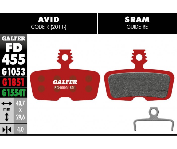 G1851 Advanced Brake Pads GALFER SYSTEMS /17200781/