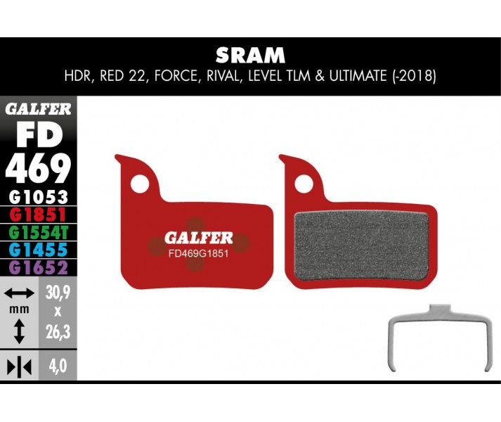 G1851 Advanced Brake Pads GALFER SYSTEMS /17200785/