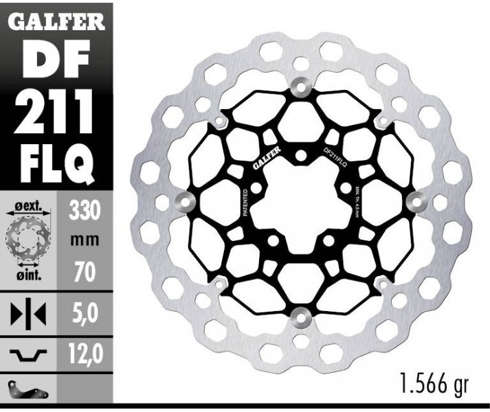 Disco de freno Cubiq GALFER SYSTEMS /17104111/