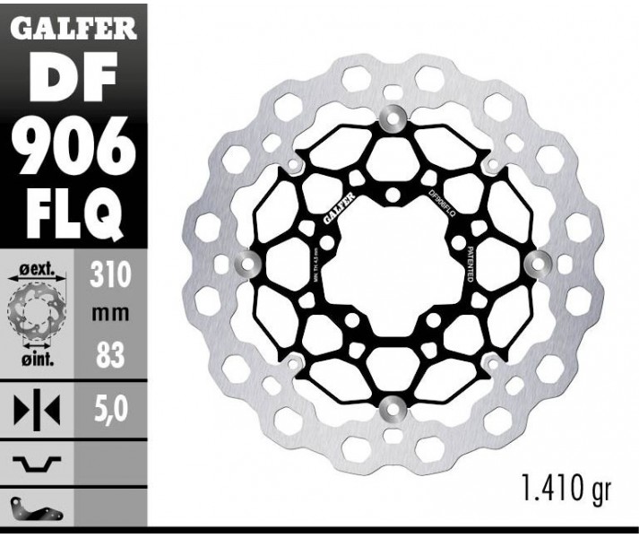 Disco de freno Cubiq GALFER SYSTEMS /17104115/