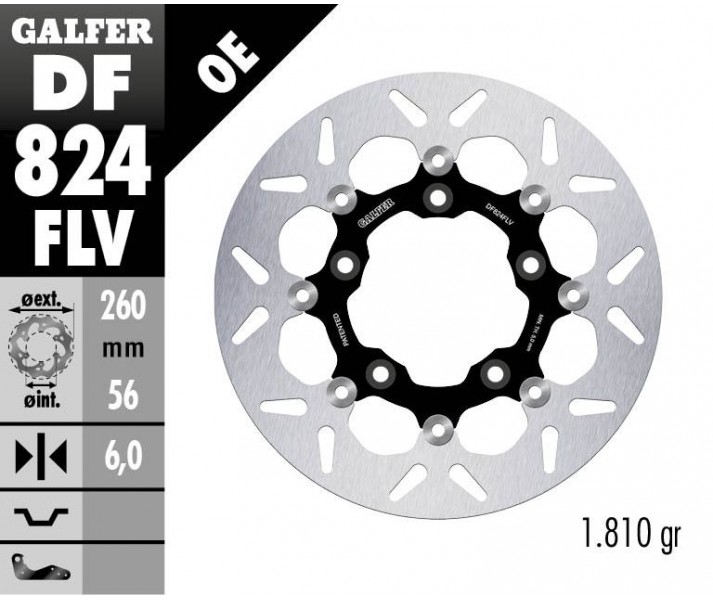 Brake Rotor Floating Round GALFER SYSTEMS /17104226/