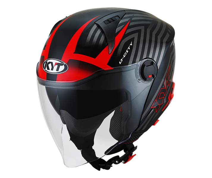 Casco Kyt D-City Lucent Negro Rojo |1021210403|