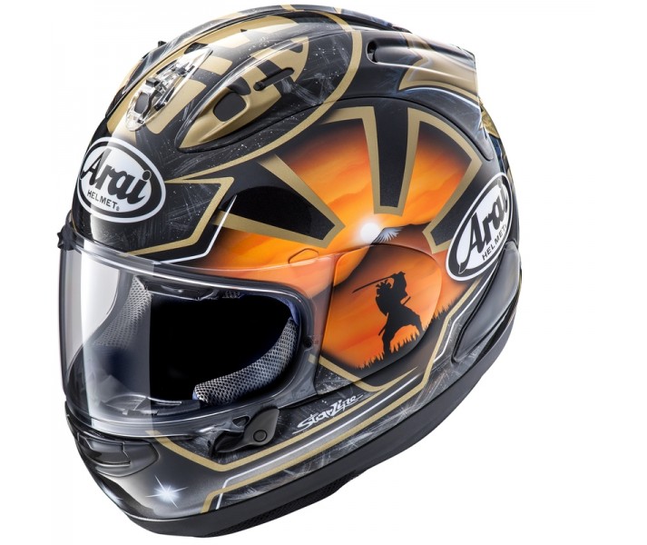 Casco Arai Rx-7V Evo Pedrosa Spirit Negro Oro Naranja |8006689006|