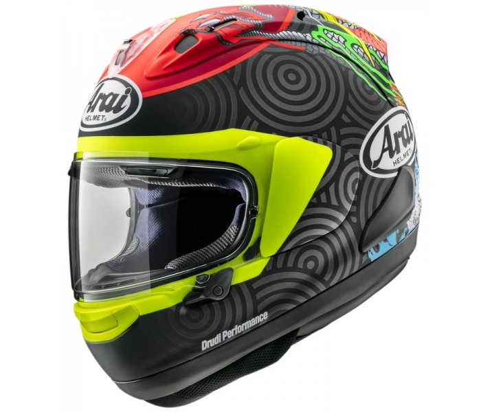 Casco Arai Rx-7V Evo Tatsuki Negro Amarillo Flúor Rojo |8006687001|