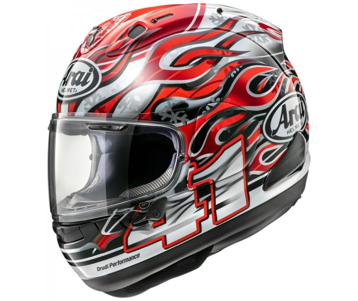 Casco Arai Rx-7V Evo Haga Plata Rojo Negro |8007050001|