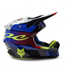 Casco motocross fox v3 rs ryaktr azul