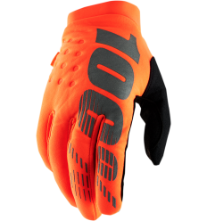 Guantes 100% Brisker Negro Naranja Fluor |33307187|