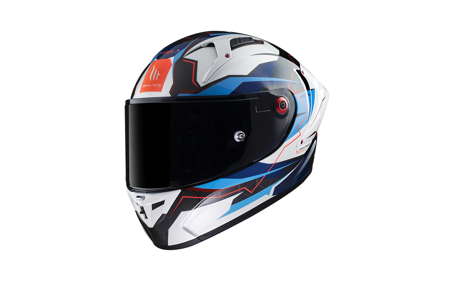 Casco Mt Helmets KRE+ Carbon Kraker B7 Azul Perla Brillo