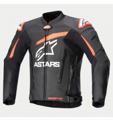 Chaqueta Alpinestars Gp Plus V4 Leather Negro Rojo Fluor Blanco |3100524-1321|