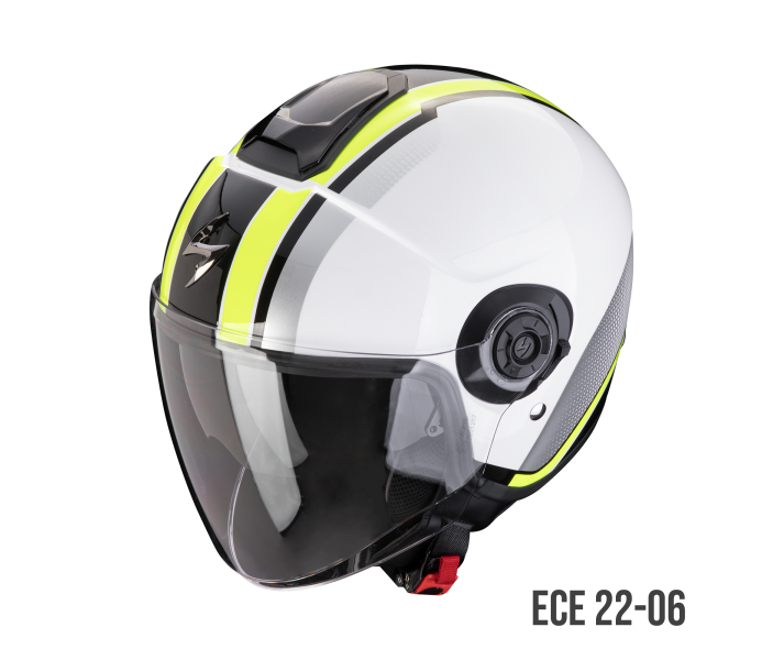 Casco Scorpion EXO City II Vel Blanco Amarillo Neon |183-460-256|