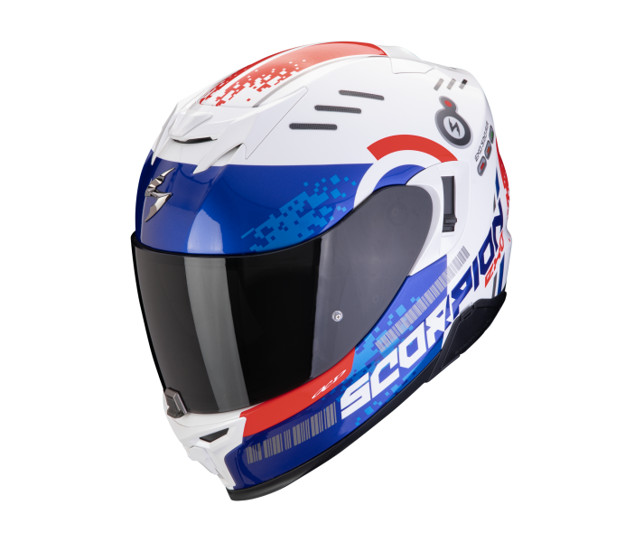 Casco Scorpion Exo 520 Evo Air Titan Blanco Azul Rojo |172-448-236|