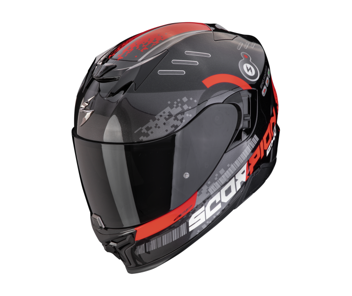 Casco Scorpion Exo 520 Evo Air Titan Negro Metal Rojo |172-448-238|