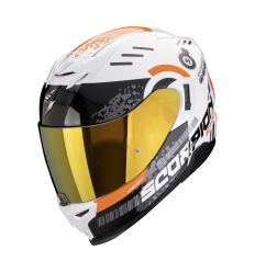 Casco Scorpion Exo 520 Evo Air Titan Blanco Naranja |172-448-331|