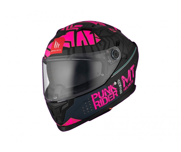 Casco MT Helmets Braker SV Punk Rider Rosa Negro Mate |1346A711833|