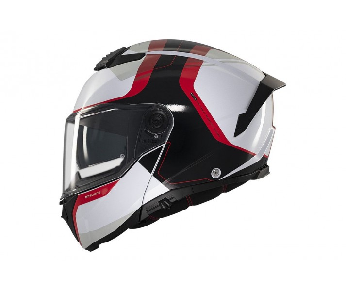 Casco MT Atom 2 Sv Emalla B0 Blanco Negro Rojo Mate |1335B23102|