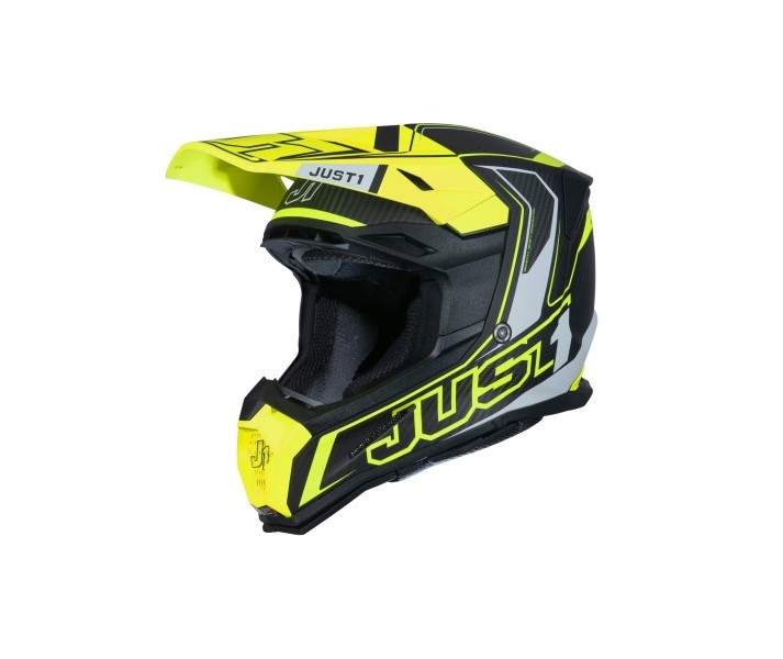 Casco Just1 J-22 Carbono Amarillo Fluor Negro |6060010294005|