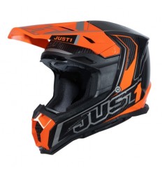 Casco Just1 J-22 Carbono Naranja Fluor Gris Plata |6060010153005|