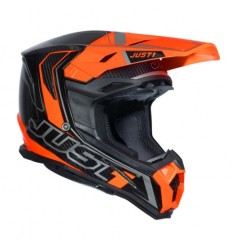 Casco Just1 J-22 Carbono Naranja Fluor Gris Plata |6060010153005|