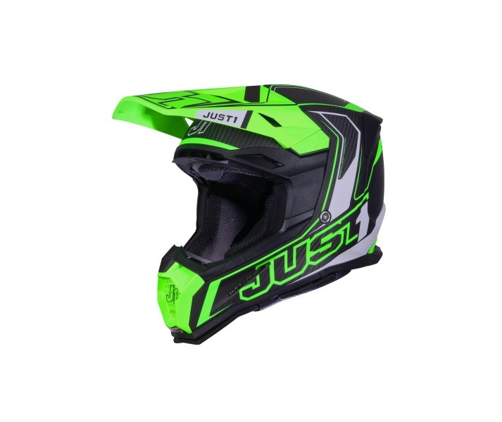 Casco Just1 J-22 Carbono Verde Fluor Negro |6060010145005|