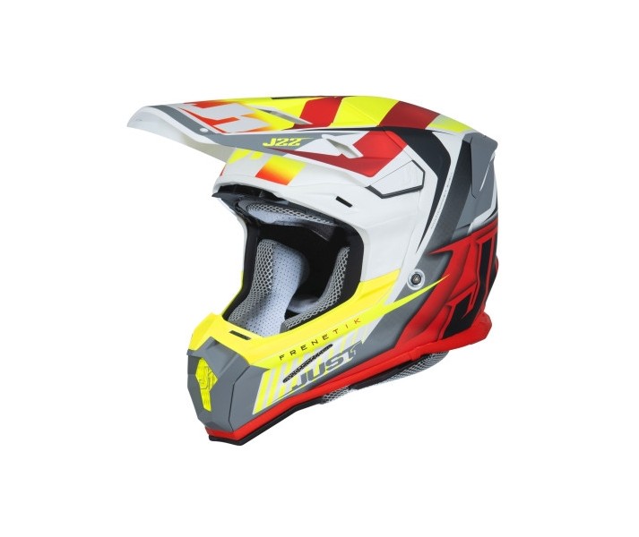 Casco Just1 J-22 F Frenetik Amarillo Fluor Rojo Blanco |6060020271003|