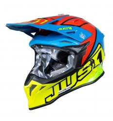 Casco Just1 J-39 Thruster Amarillo Fluor Azul Rojo Negro |6060040194007|