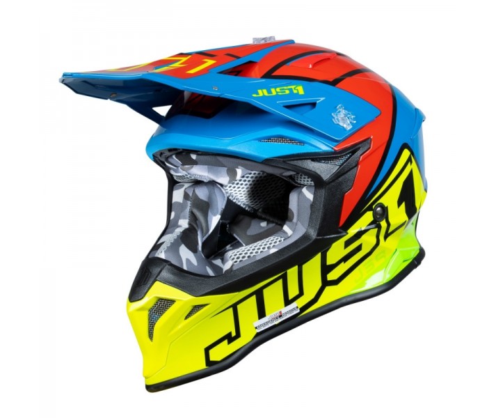 Casco Just1 J-39 Thruster Amarillo Fluor Azul Rojo Negro |6060040194007|