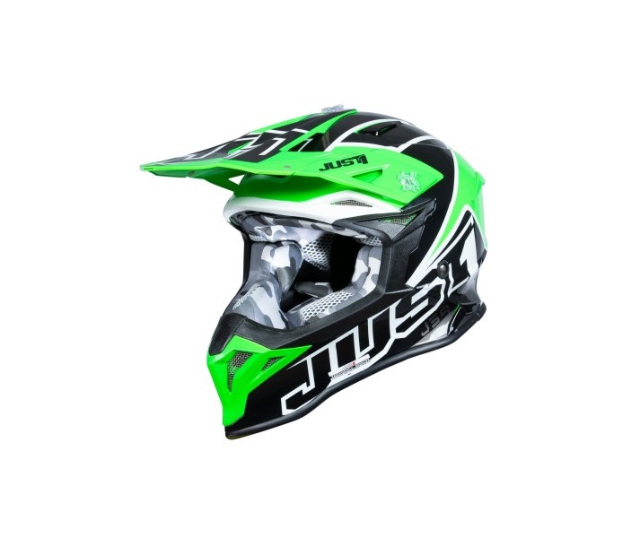 Casco Just1 J-39 Thruster Negro Verde Fluor Blanco |6060040145007|