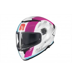 Casco Mt Thunder 4 Sv Treads C8 Gris Azul Rosa Brillo |308B37281|